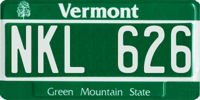 VT license plate NKL626