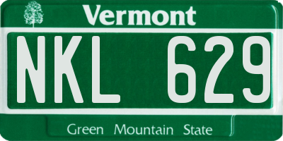 VT license plate NKL629
