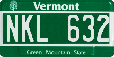 VT license plate NKL632