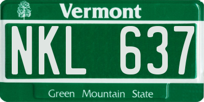 VT license plate NKL637