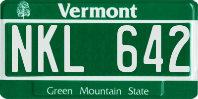 VT license plate NKL642