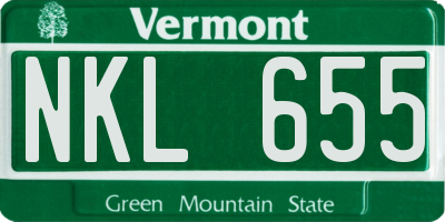 VT license plate NKL655