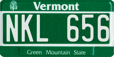 VT license plate NKL656