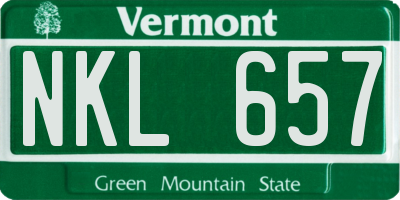 VT license plate NKL657