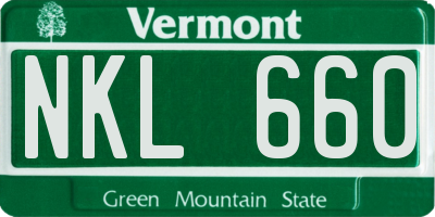 VT license plate NKL660
