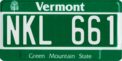 VT license plate NKL661