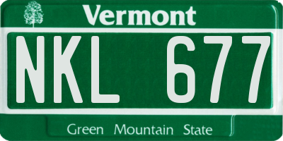VT license plate NKL677