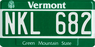 VT license plate NKL682