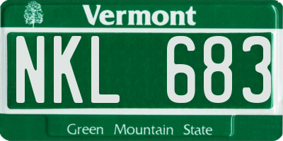 VT license plate NKL683