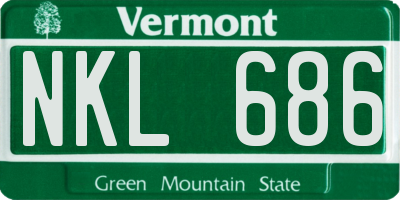 VT license plate NKL686