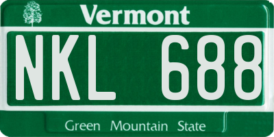 VT license plate NKL688