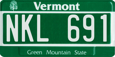 VT license plate NKL691