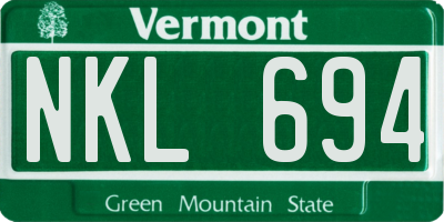 VT license plate NKL694