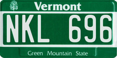 VT license plate NKL696