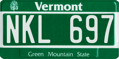 VT license plate NKL697