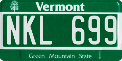 VT license plate NKL699