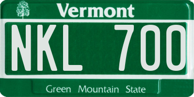 VT license plate NKL700