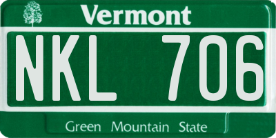 VT license plate NKL706