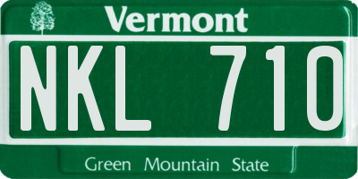 VT license plate NKL710