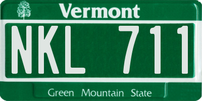VT license plate NKL711