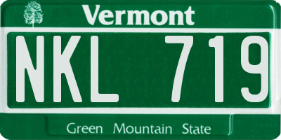 VT license plate NKL719