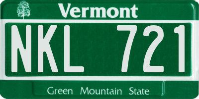 VT license plate NKL721