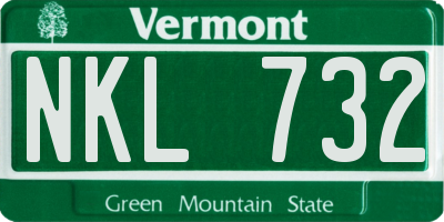 VT license plate NKL732