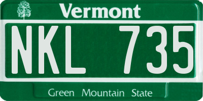 VT license plate NKL735