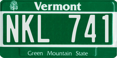 VT license plate NKL741