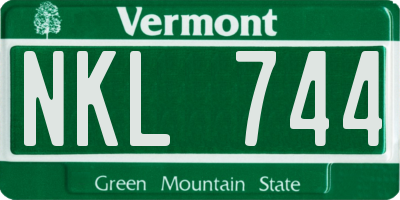 VT license plate NKL744