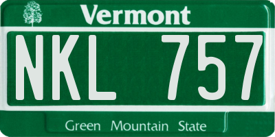 VT license plate NKL757
