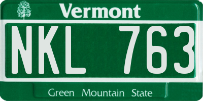 VT license plate NKL763