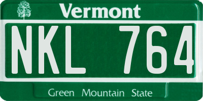 VT license plate NKL764