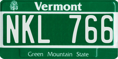 VT license plate NKL766
