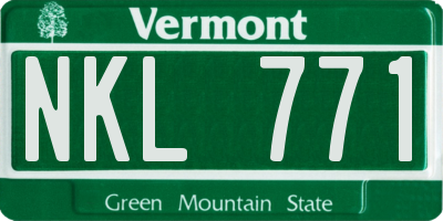 VT license plate NKL771