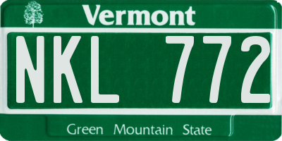 VT license plate NKL772