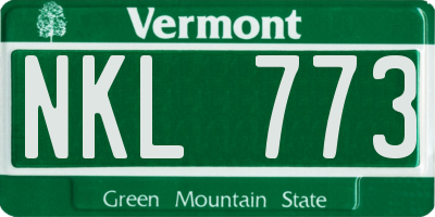 VT license plate NKL773