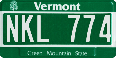 VT license plate NKL774