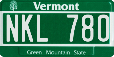VT license plate NKL780