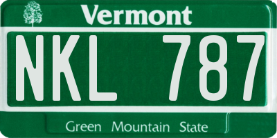 VT license plate NKL787
