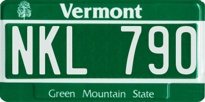 VT license plate NKL790