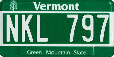 VT license plate NKL797