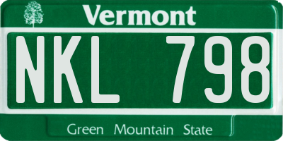 VT license plate NKL798