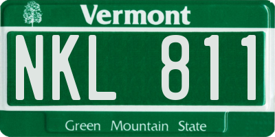 VT license plate NKL811