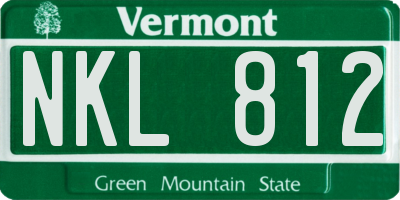 VT license plate NKL812