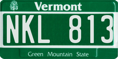 VT license plate NKL813