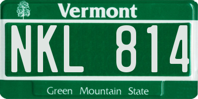 VT license plate NKL814