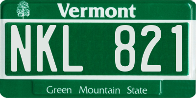 VT license plate NKL821