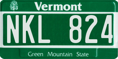 VT license plate NKL824