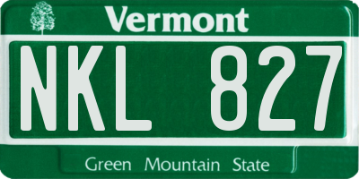 VT license plate NKL827
